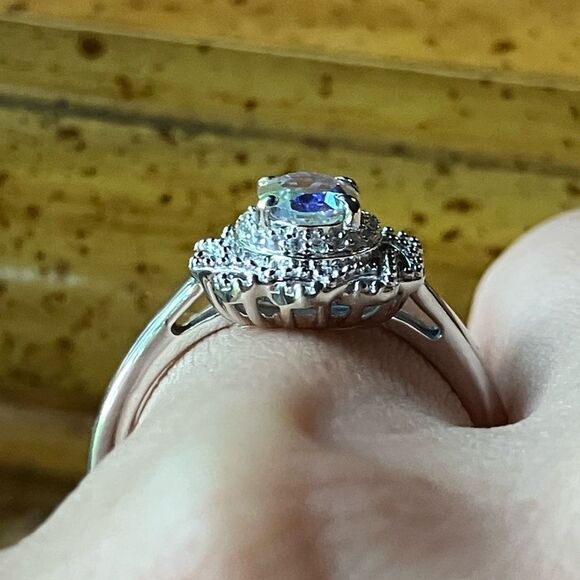 Aurora Borealis Mystic Topaz Sterling Silver Ring Size 8 - Picture 2 of 9